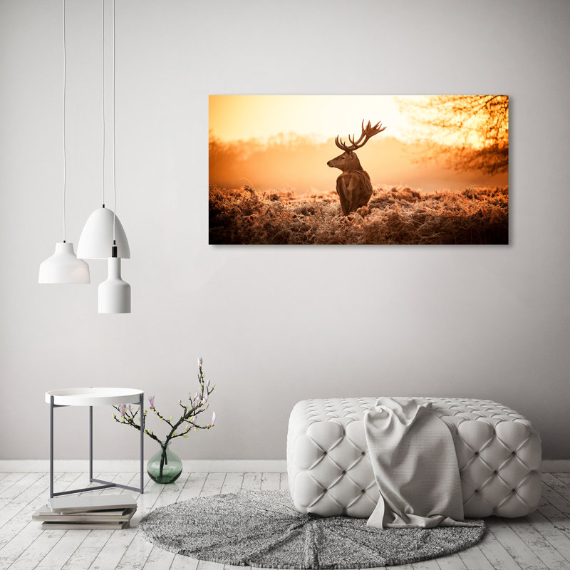 Deer Sunrise - No Frame Print, Canvas, 60cm H x120cm W