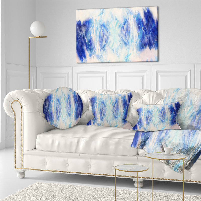 Collage bleu avec des taches - coussin imprimé abstrait