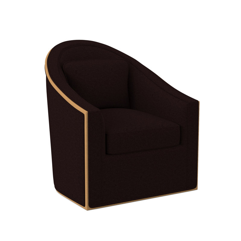 Fauteuil pivotant Academy, Ambre, Mélange de polyester acajou Margaret