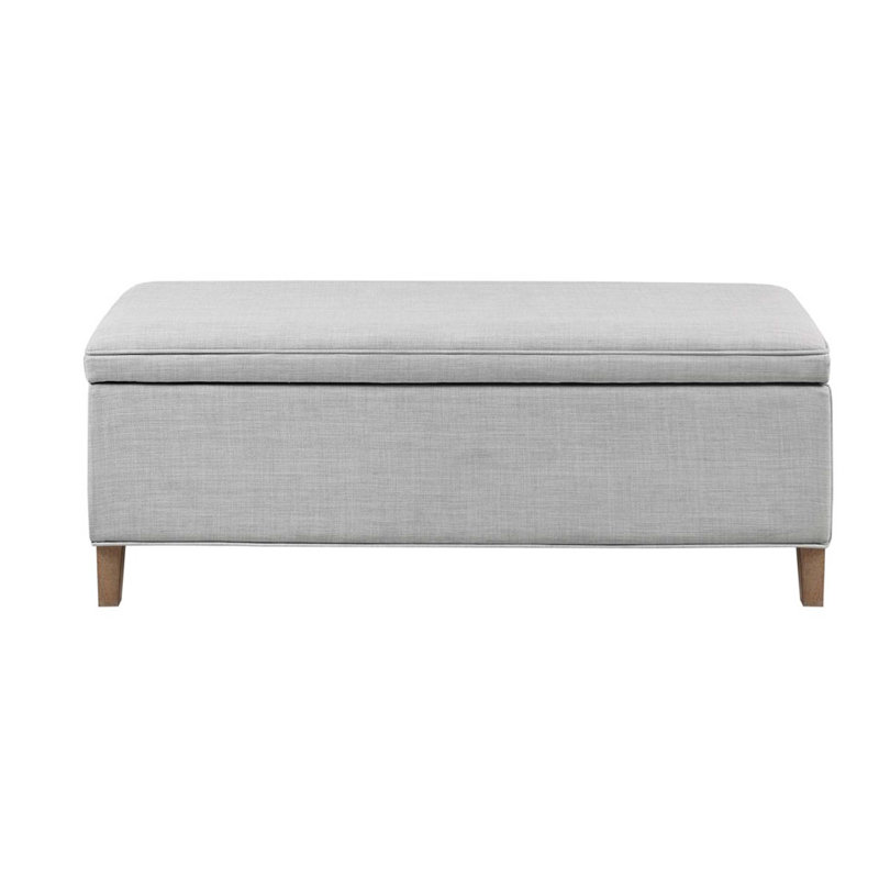 Rectangular Soft Close Storage Bench, Light Gray