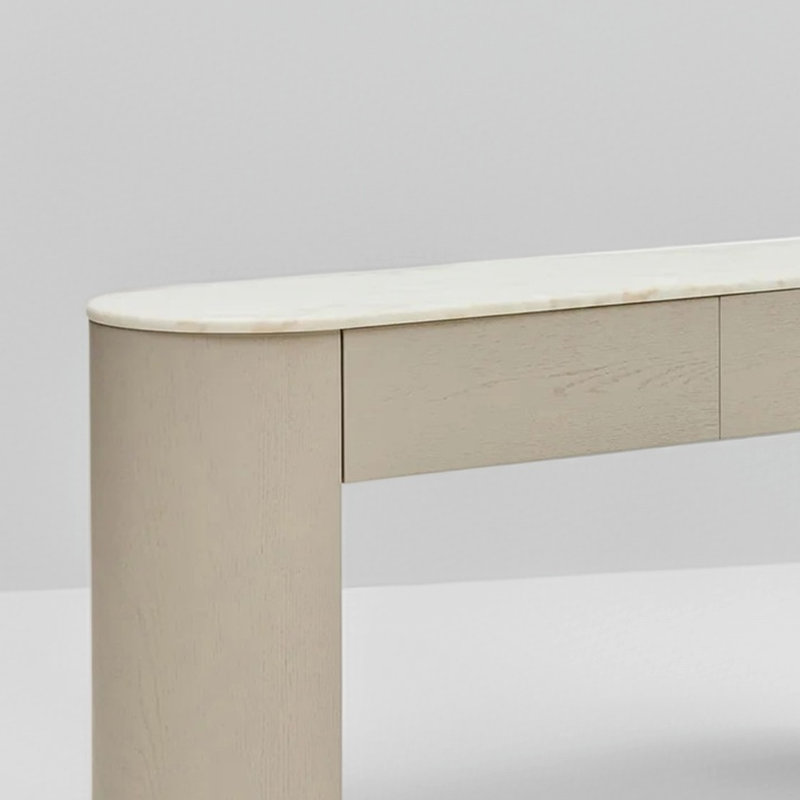 Console Modern Minimalist, H 33,5 po x l 53,1 po x P 13,8 po, Blanc / blanc délavé, Blanchir