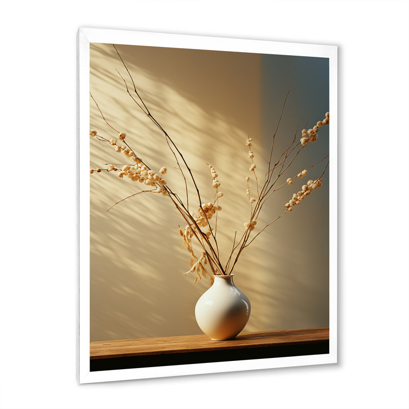Essence silencieuse de l'élégance sur toile, H 44 po x l 34 po x P 1,5 po, Cadre photo blanc