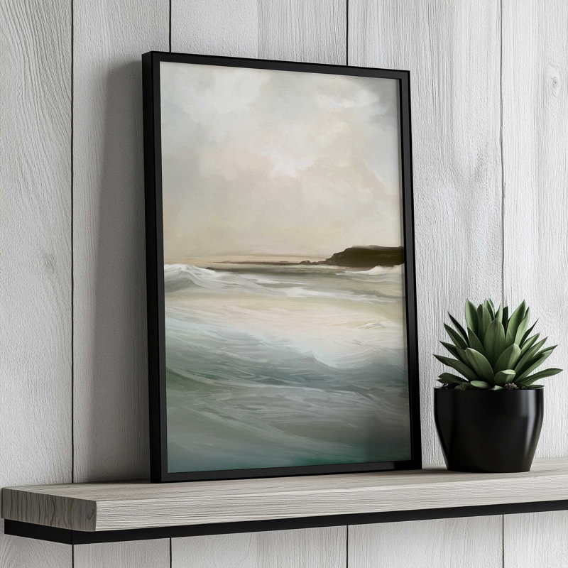 Sennen Cove par Garima Dhawan, reproduction de peinture à l'huile, H 16 po x l 12 po, Cadre à joints visibles, Doré