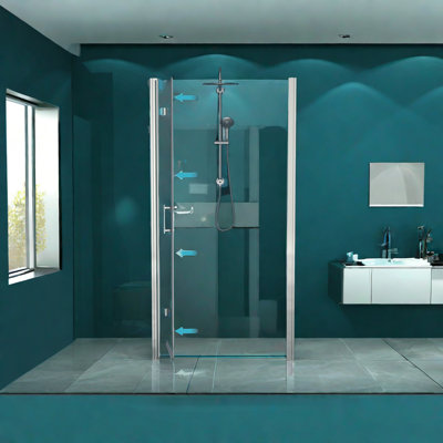 Shower Door 34'' - W x 72'' H Door Frameless Shower Door with