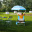 Chaises de plage pliantes avec parasol, chaise basse de plage et de camping pour adultes (paquet de 2, bleu)-70000068