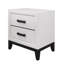 MIRAGE NIGHTSTAND avec 2 tiroirs spacieux, finition blanche élégante et glissière centrale Kennin durable pour les chambres à coucher modernes-46730200