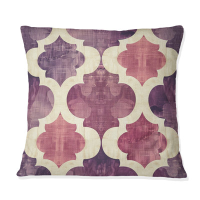 Mauve Quatrefoil Glam II - Transitional Throw Pillow