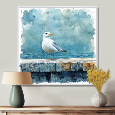 Baani mouette sur le quai I - art mural oiseau pour le salon