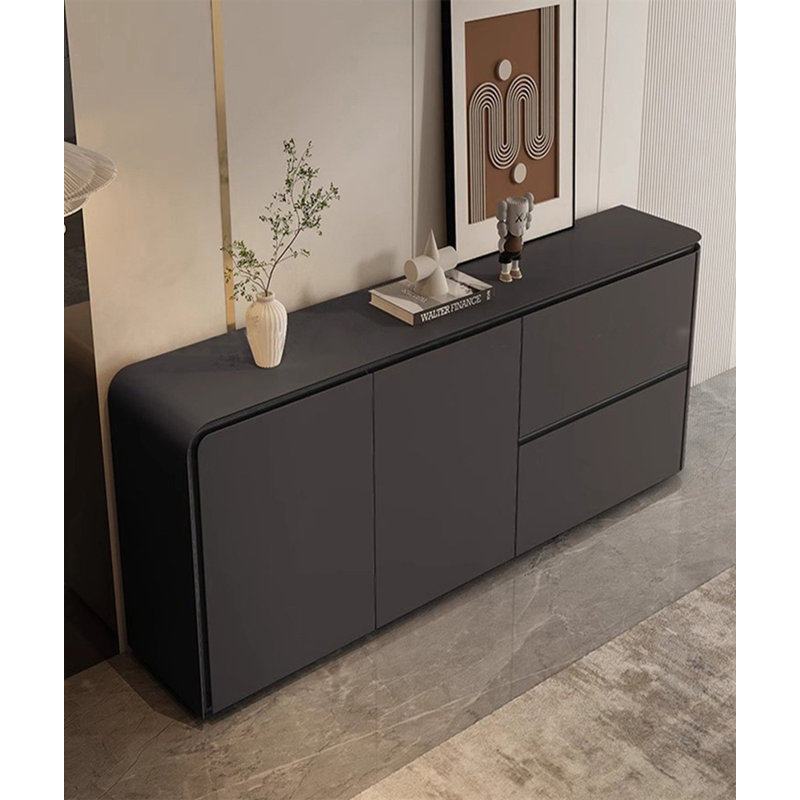 Large Capacity Sideboard, Black, 33.85" H x 59.05" W x 15.75" D