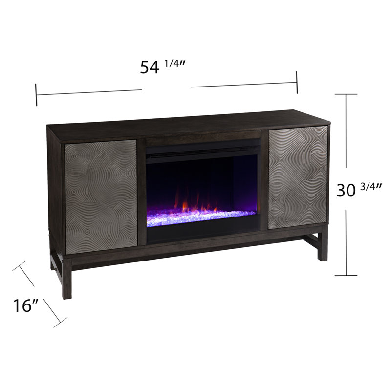 Lucely Lannington Color Changing Fireplace with Media Storage