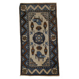 Hand-Knotted High-Quality Brown and Blue Area Rug