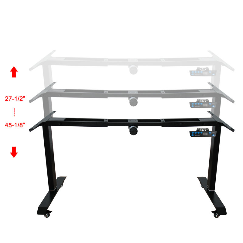 Tena Adjustable Height Steel Standing Desk, Black