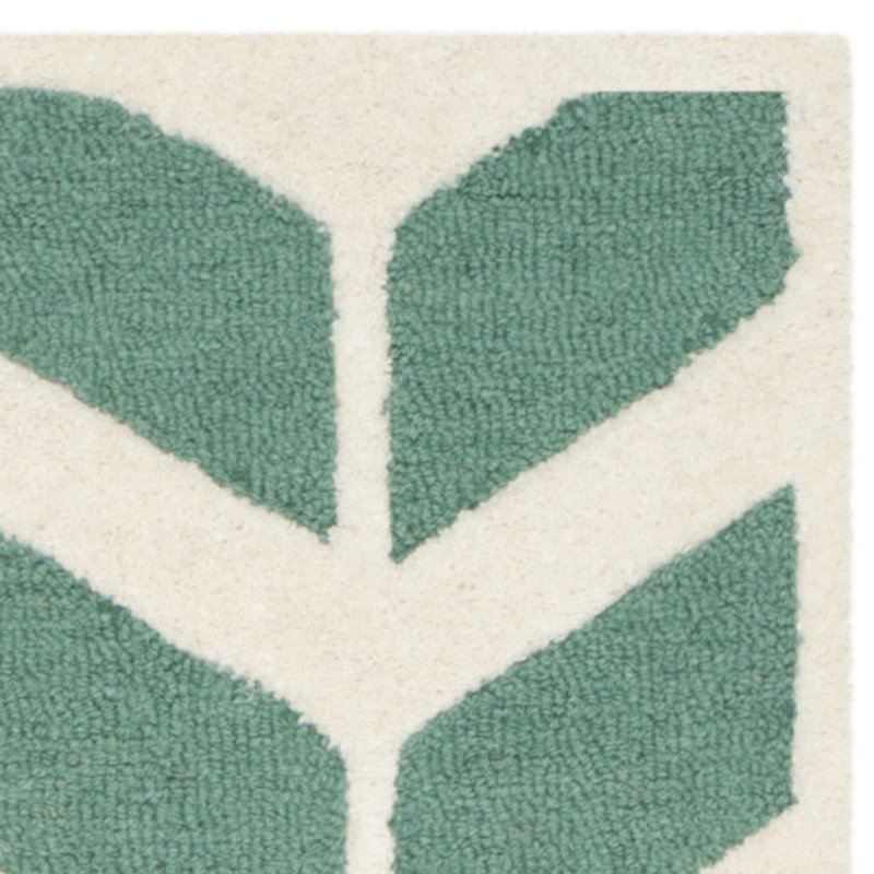 Deedgra Hand Tufted Wool Chevron Rug, Rectangle 3' x 5'