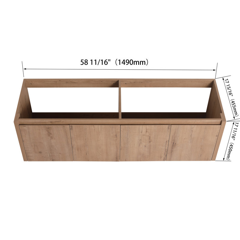 Base de meuble-lavabo double 60 po avec 4 portes 60 po