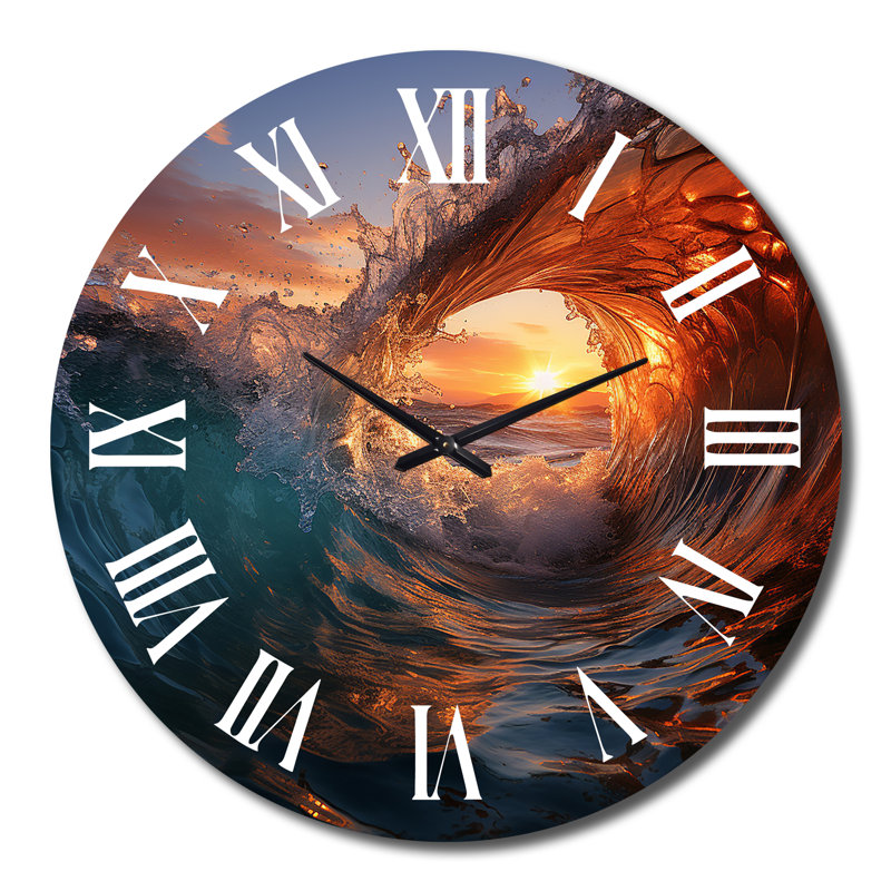 Horloge murale Sunshine Through The Breaking Waves II, Très grand