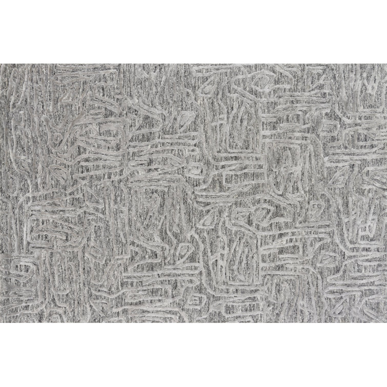 Tapis gris touffeté à la main Rusch
