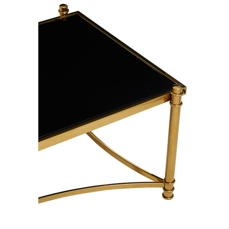 Anahii Four Leg Coffee Table, Black Top/Gold Base