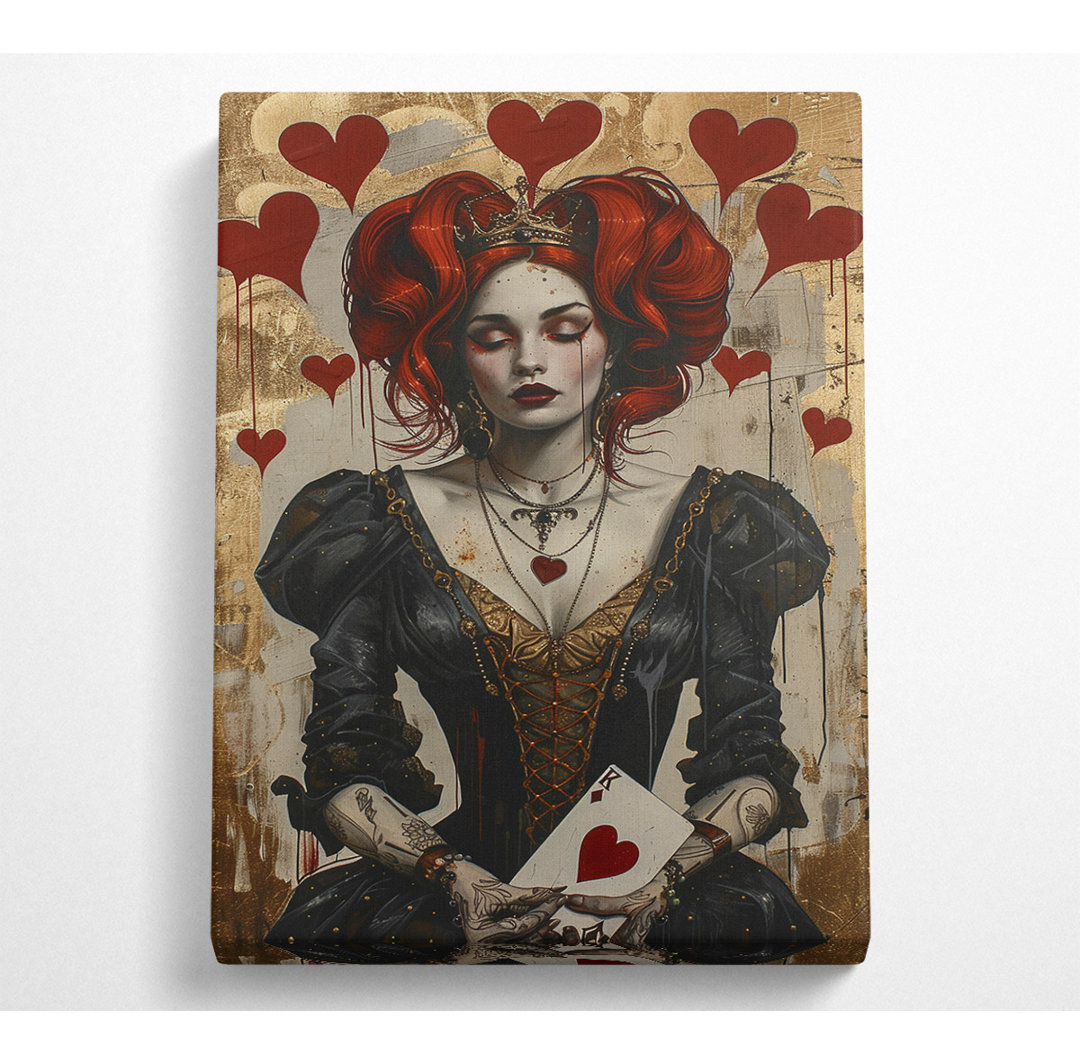 Queen Of Hearts - Kunstdrucke auf Leinwand ohne Rahmen