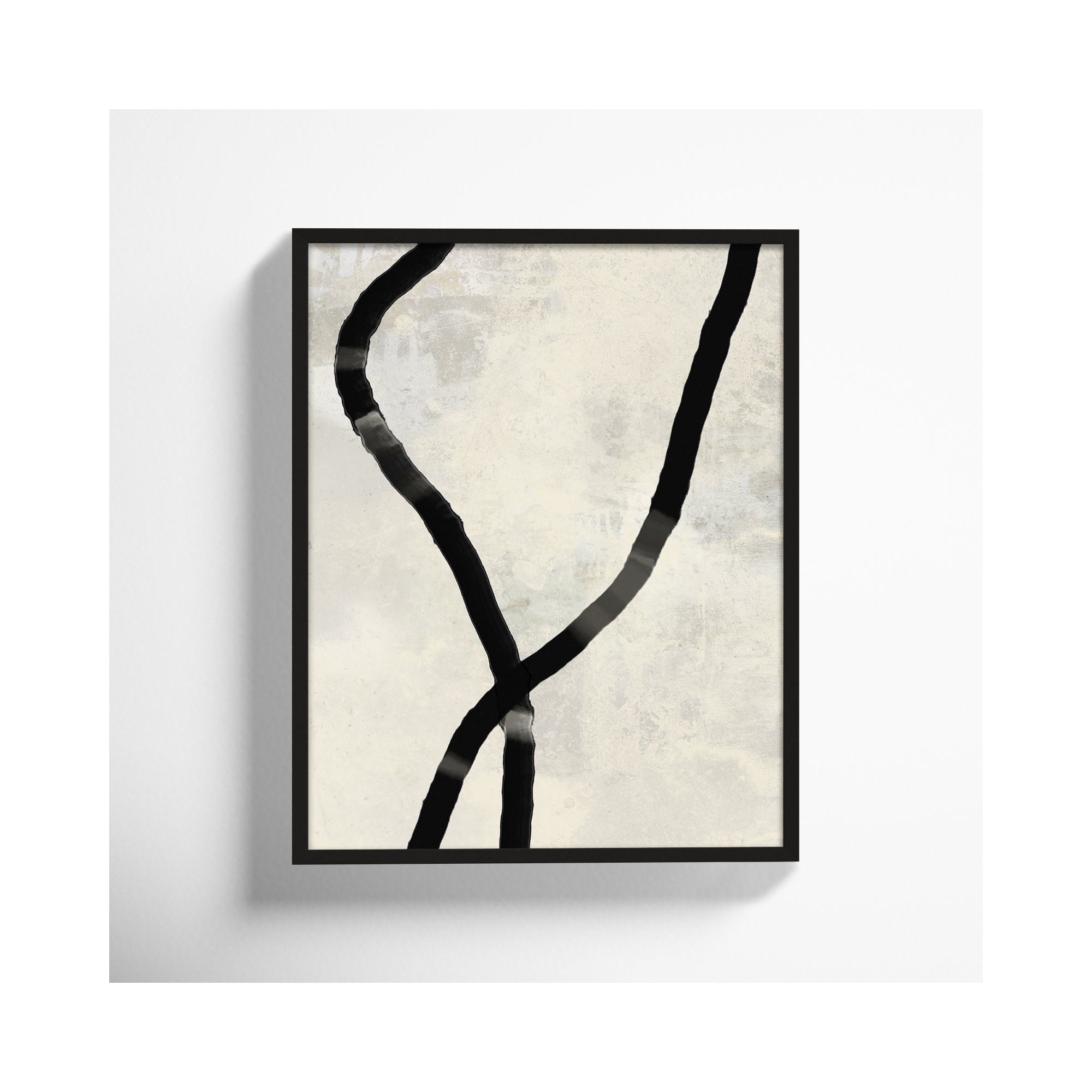 Black Rope 5 by Jacques Pilon, Black, 20" H x 16" W x 1.25" D