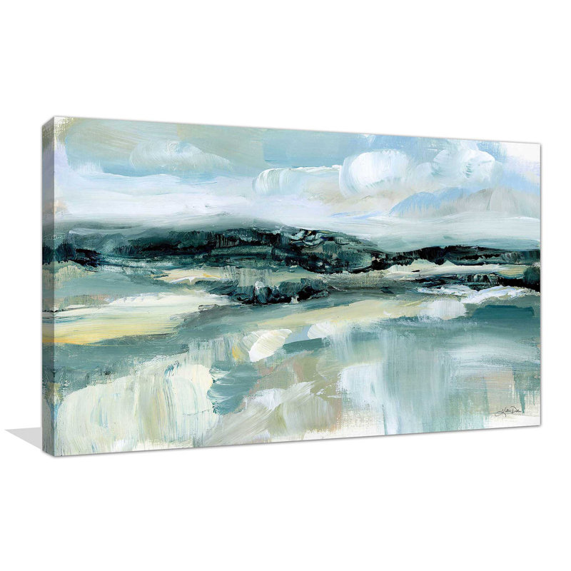 Les nuages au sommet d'une colline par Katrina Pete - Peinture, Toile tendue, H 28 po x l 48 po x P 1,5 po