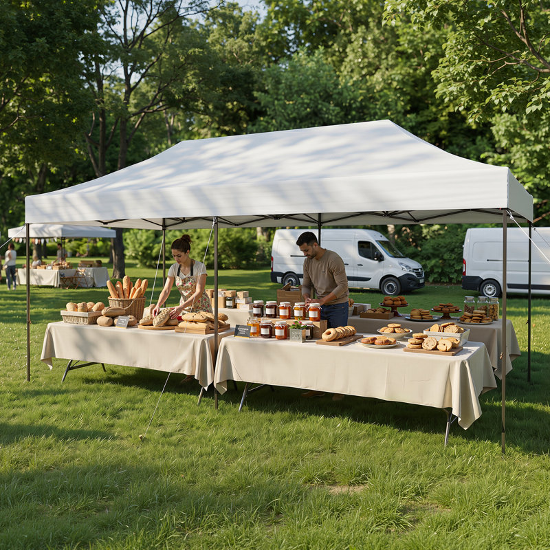 Canopy Tent, Heavy Duty Pop up Canopy, 6m x 3m, White