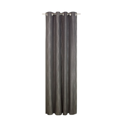 Alderete Cotton Blend Eyelet Curtain single Panel, opaque