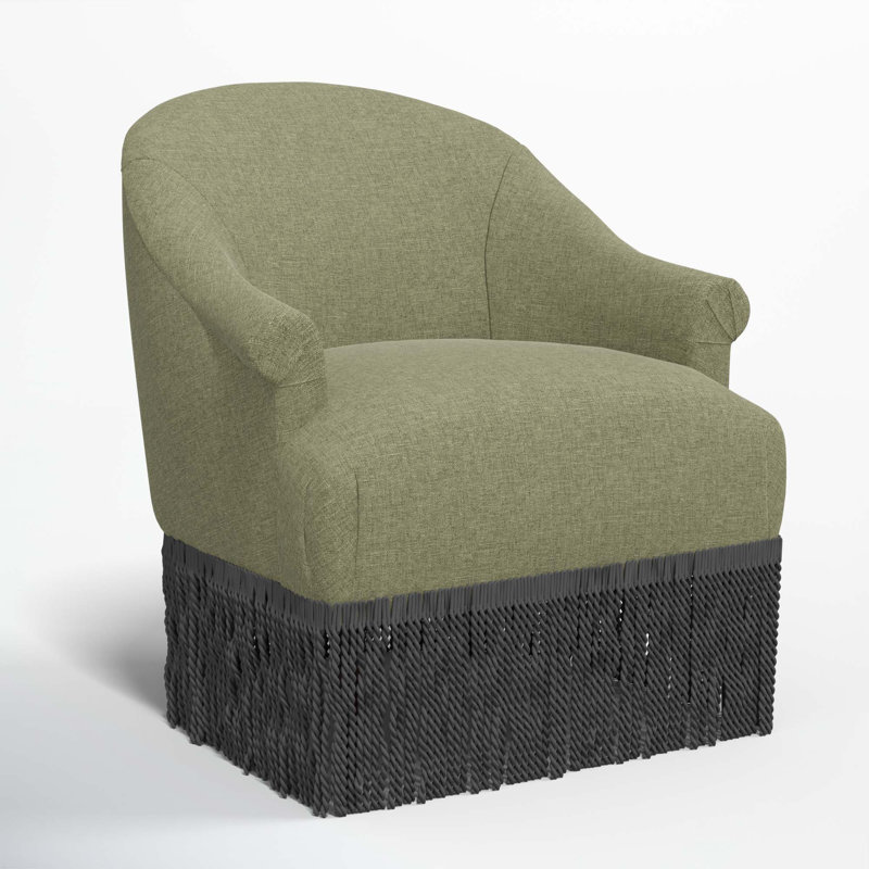 Fauteuil à oreilles Callie, Noir, Lin laurier texturé Zuma