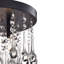 Plafonnier encastré noir à 4 lumières 11,8 po avec gouttes en cristal transparent Vanhook