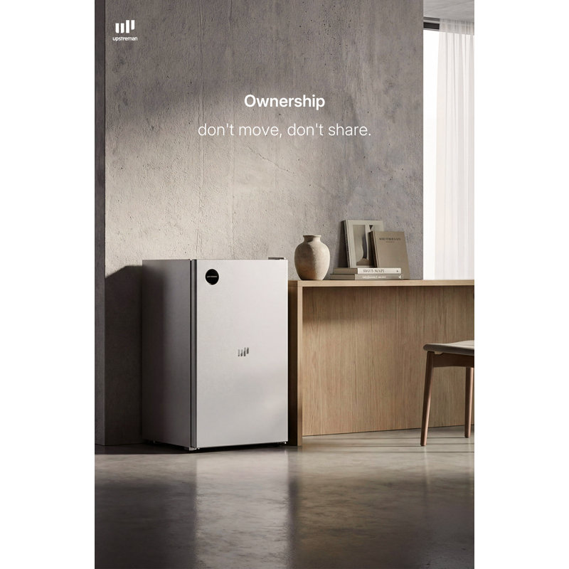 3.2 Cu.Ft All-Refrigerator Single Door Mini Fridge For Office, Bedroom Or Dorm, Silver