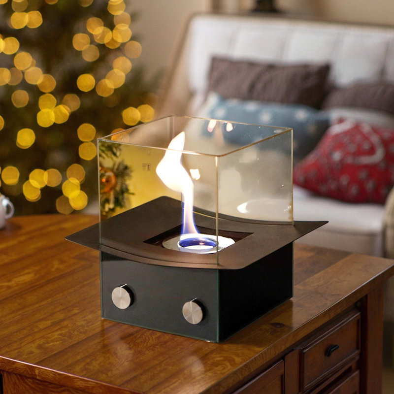 Braxson Bio-Ethanol Outdoor Tabletop Fireplace with Flame Guard