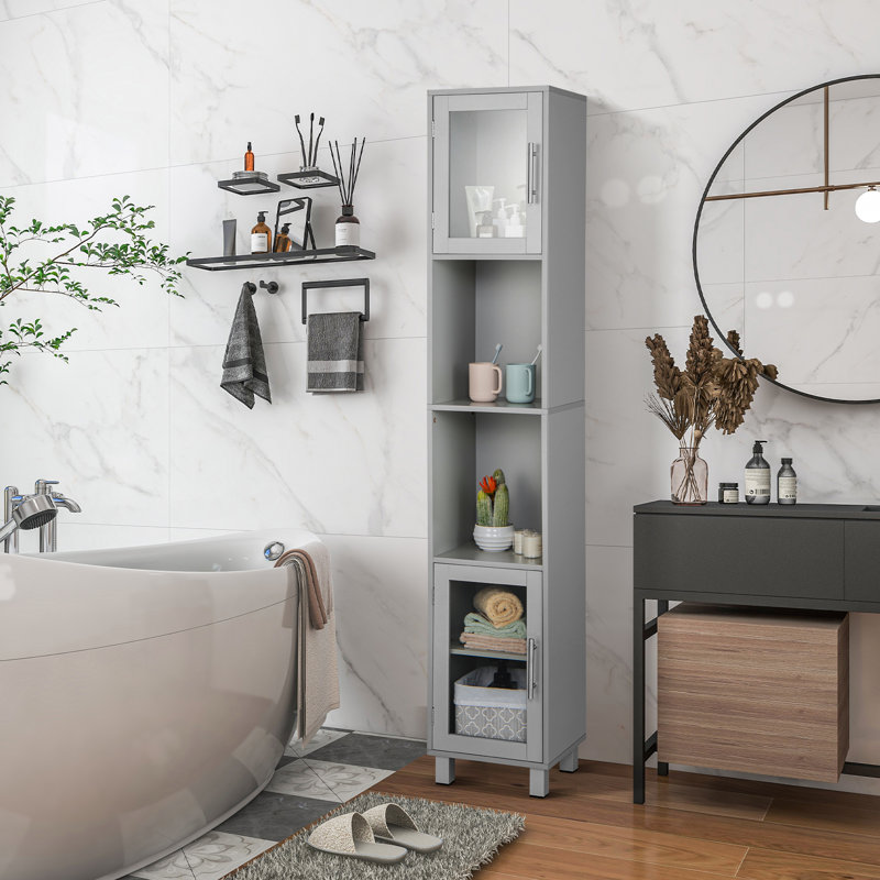 Ahil Linen Cabinet, Grey