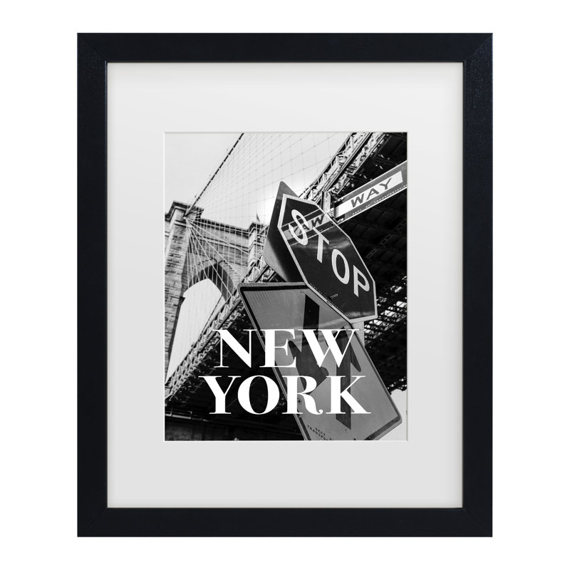 Pont encadré Rikard Martin Nyc Brooklyn, H 13 po x l 16 po, Cadre noir