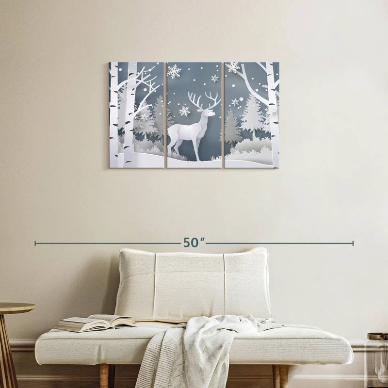 Snow White Deer, 20" H x 33" W