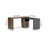 59.8'' L-Shaped Rotating Modern Wooden Design Modular Desk With Drawers Black & Walnut-1650450339