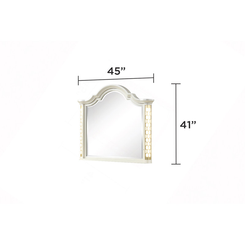 Miroir Jasmine avec éclairage DEL latéral en bois beige (INCLUT SEULEMENT LE MIROIR)