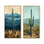 Cactus et montagnes I - Collection d'art floral sur toile 2 panneaux-224906821-224906822