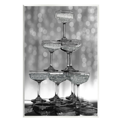 Stacked Champagne Glasses Canvas Wall Art Design By Lil' Rue