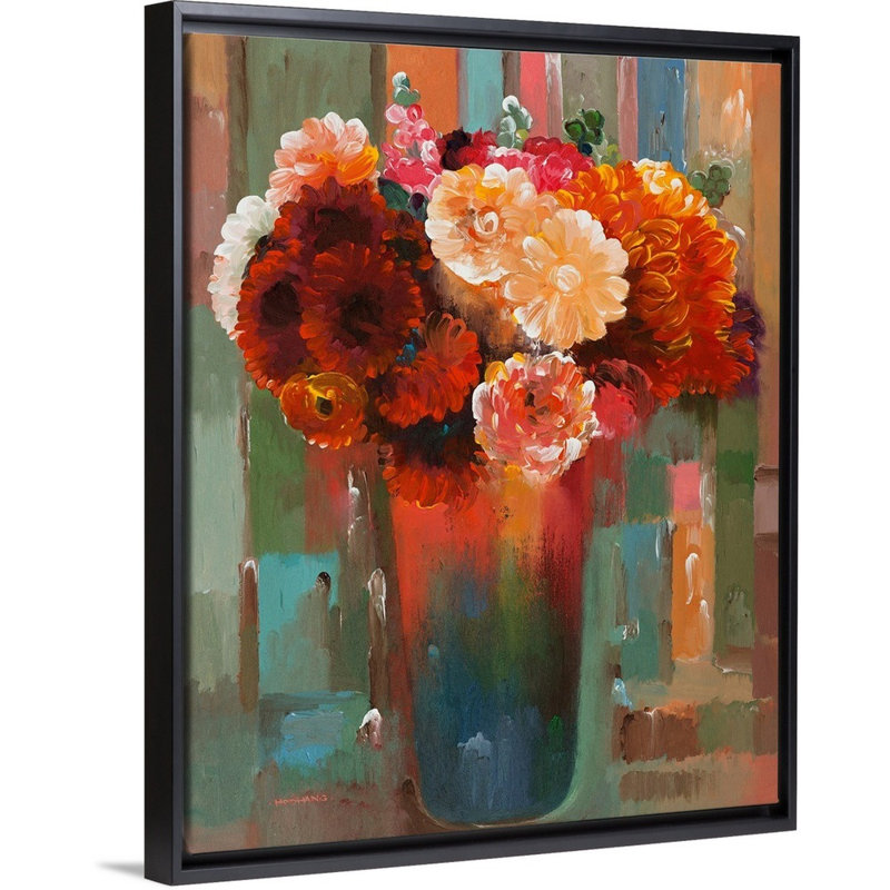 "Sunset bouquet" par Hooshang Khorasani, reproduction d’art sur toile, H 32 po x l 26 po x P 1,75 po, Cadre noir