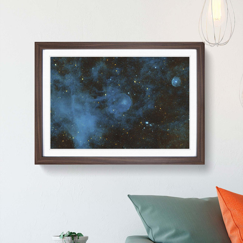 Out of Space Vol.32 in Abstract - Picture Frame Graphic Art Print, 62cm H x 87cm W x 2cm D, Walnut Framed