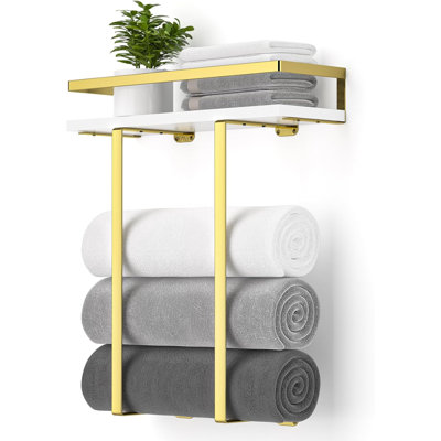 Support à serviettes pour rangement de salle de bain - Noir