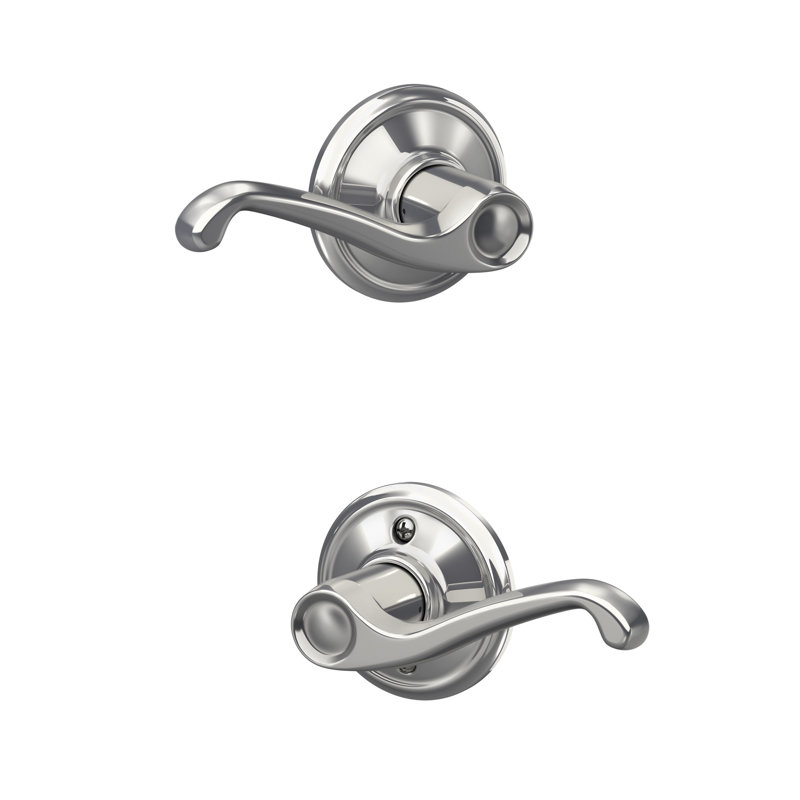 Flair Lever Hall and Closet Lock, Universal/Reversible, Bright Chrome
