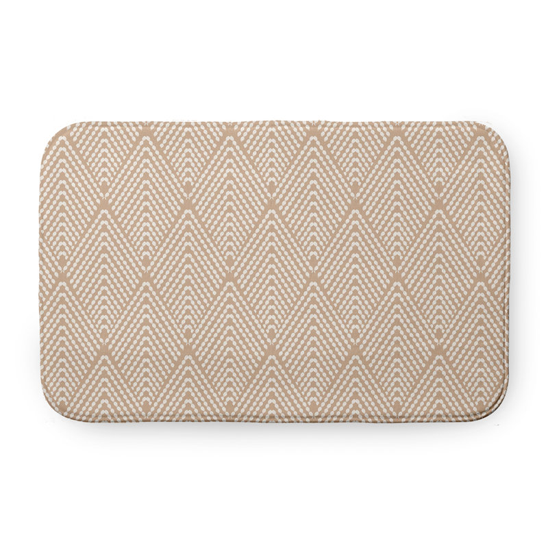 Microfiber Non-Slip Bath Mat, 21" W x 34" L, Brown