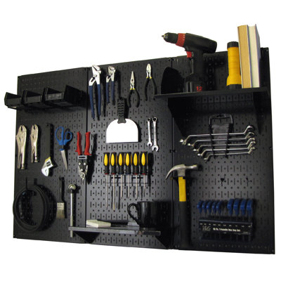 Ensemble de panneau perforé de rangement pour outils standard H 32 po x 48 po