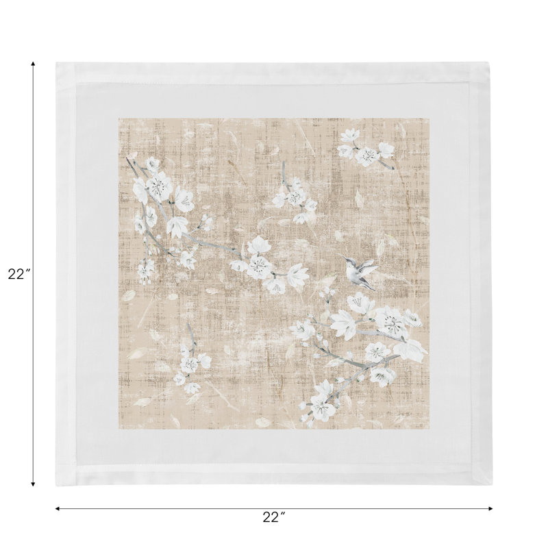 Blossom Fantasia Cotton Sateen Dinner Napkins, French Gray