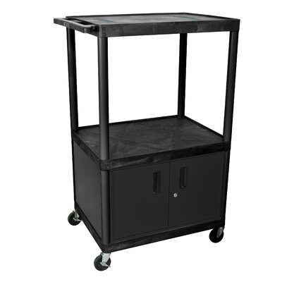 Tuffy Open Shelf Endura Video AV Cart with Locking Cabinet -  Luxor, LE54C-B