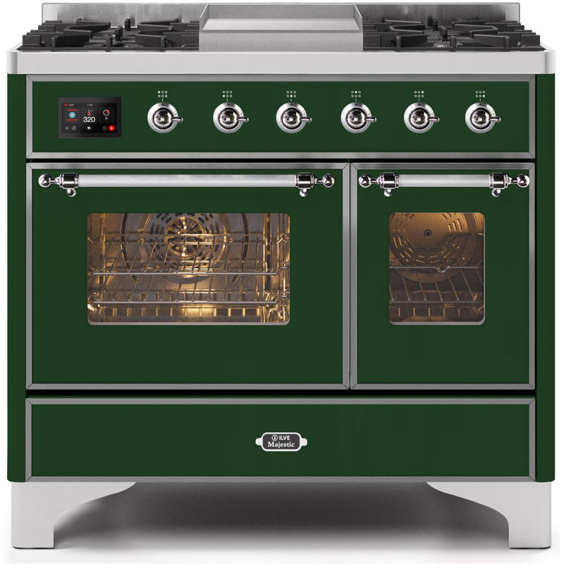 Majestic II 40" 3.82 cu. ft. Freestanding Dual Fuel Range with Griddle, Natural Gas, Matte Graphite/Chrome