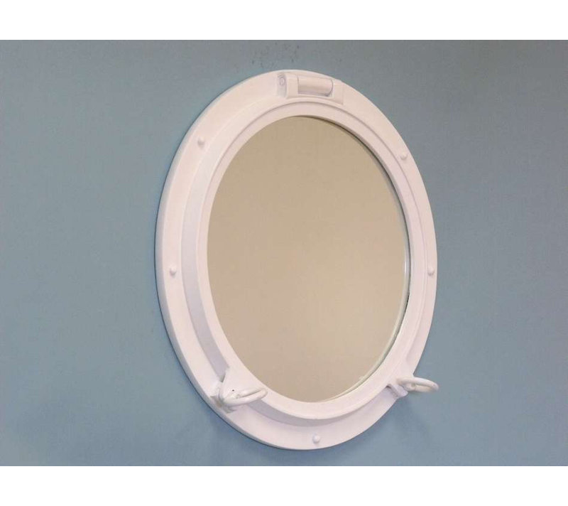Miroir décoratif Ellert, H 24 po x l 24 po, Blanc brillant
