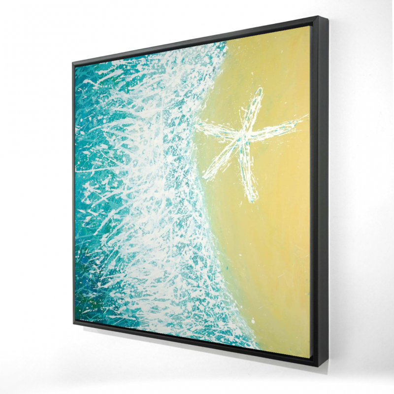 Right Side Seastar and Wave - Beige Bedroom Canvas Decor