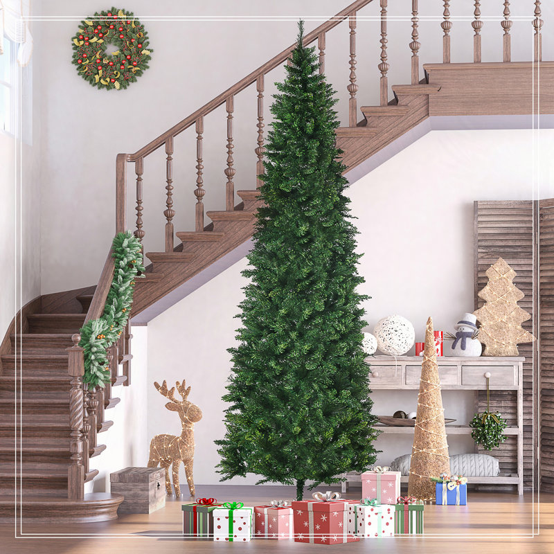 Grand sapin de Noël artificiel avec 1298 branches, ouverture automatique, base en acier, pin