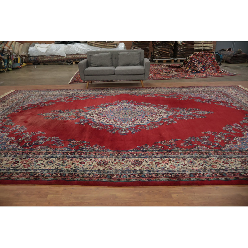 Tapis traditionnel richement coloré 11 x 17 avec motifs traditionnels